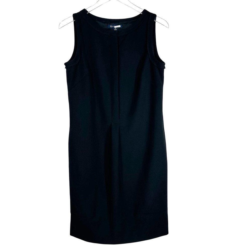 BROOKS BROTHERS Women's 8 Black Wool Blend Sleeveless Sheath with Dress Pockets